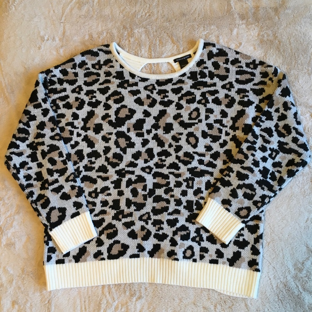 Blush & Bloom Open Back Leopard Print Sweater 1X